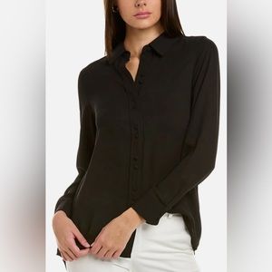 Nanette Lepore Black Placket Button-Up Blouse Size Small NWT